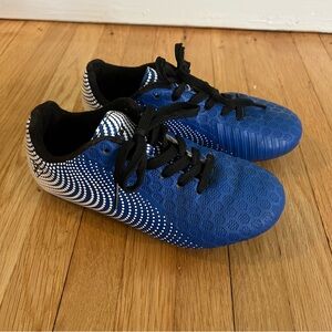 Kids Royal Blue And White Cleats, Youth Size 11c